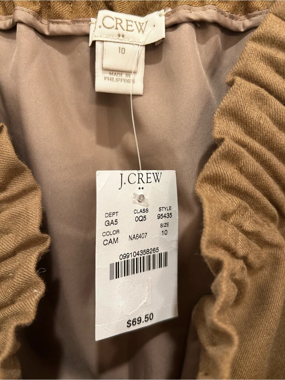 NEW! J.Crew Tan Camel Brown Wool Blend Mini Skirt Size 10